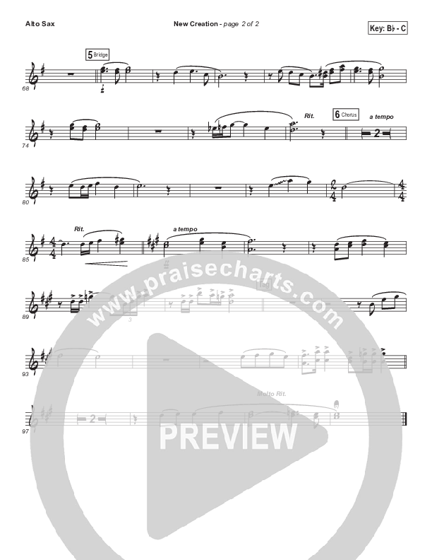 New Creation (Choral Anthem SATB) Alto Sax (Brad Henderson)