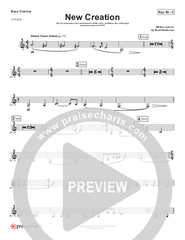 New Creation (Choral Anthem SATB) Clarinet (Brad Henderson)