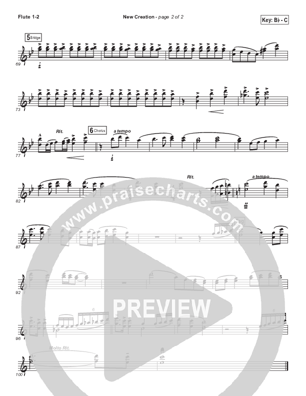 New Creation (Choral Anthem SATB) Flute 1/2 (Brad Henderson)