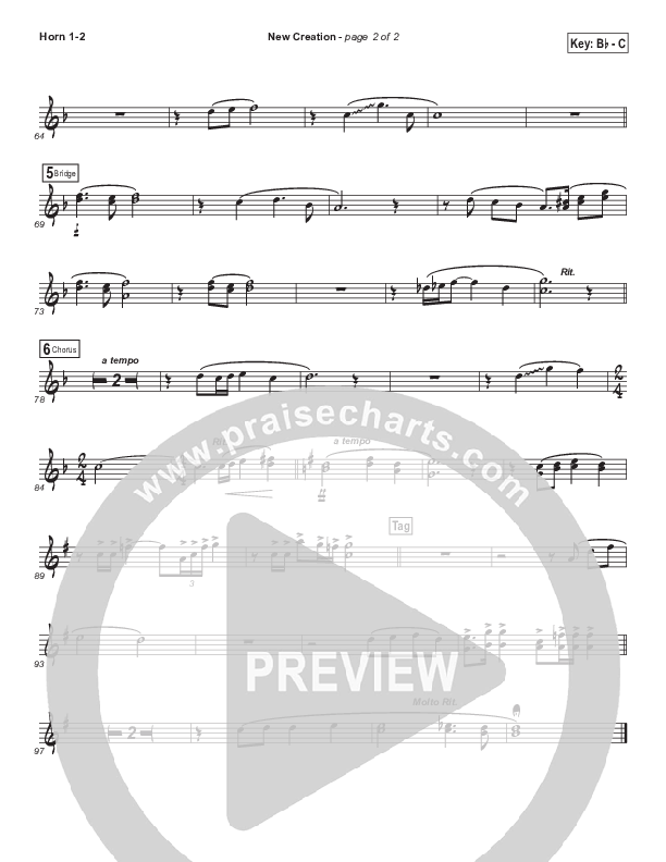 New Creation (Choral Anthem SATB) French Horn 1/2 (Brad Henderson)