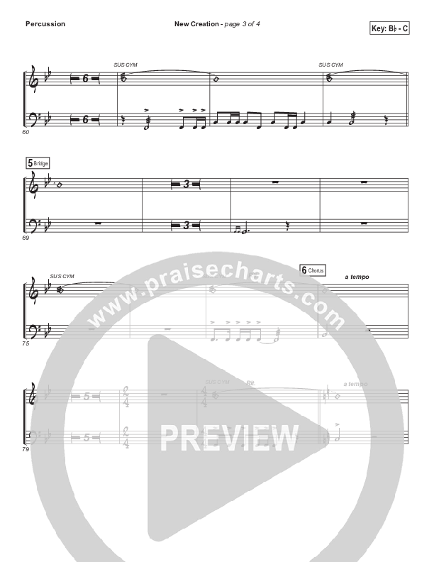 New Creation (Choral Anthem SATB) Percussion (Brad Henderson)