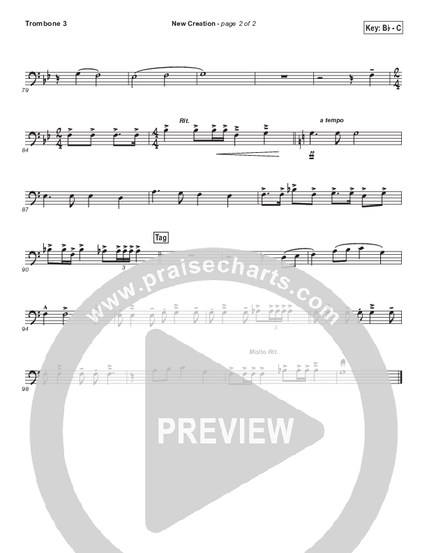 New Creation (Choral Anthem SATB) Trombone 3 (Brad Henderson)