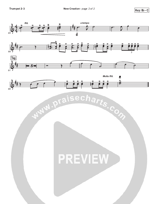 New Creation (Choral Anthem SATB) Trumpet 2/3 (Brad Henderson)