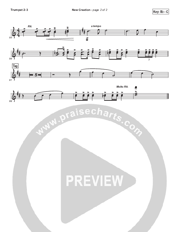 New Creation (Choral Anthem SATB) Trumpet 2/3 (Brad Henderson)