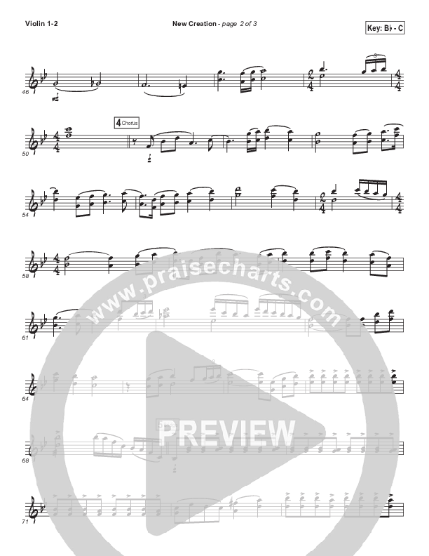 New Creation (Choral Anthem SATB) Violin 1/2 (Brad Henderson)