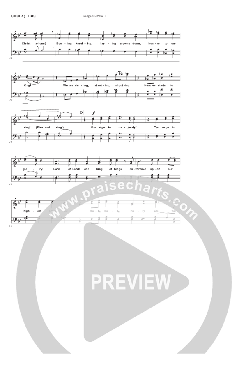 Song Of Heaven (Choral Anthem SATB) SATB/TTBB Choir Sheet (Brad Henderson)