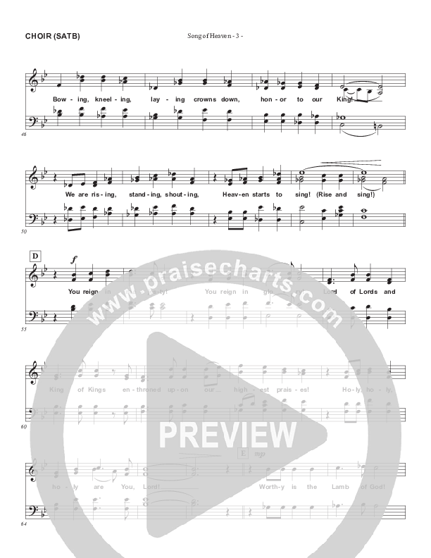 Song Of Heaven (Choral Anthem SATB) Choir Vocals (SATB) (Brad Henderson)