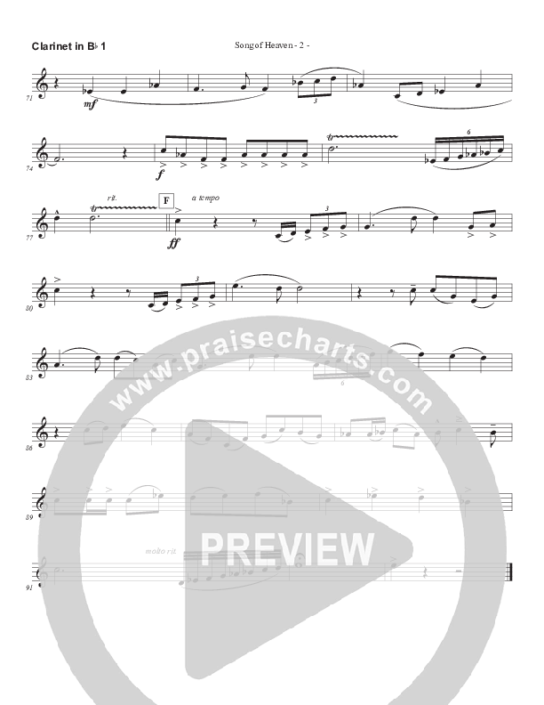 Song Of Heaven (Choral Anthem SATB) Clarinet (Brad Henderson)