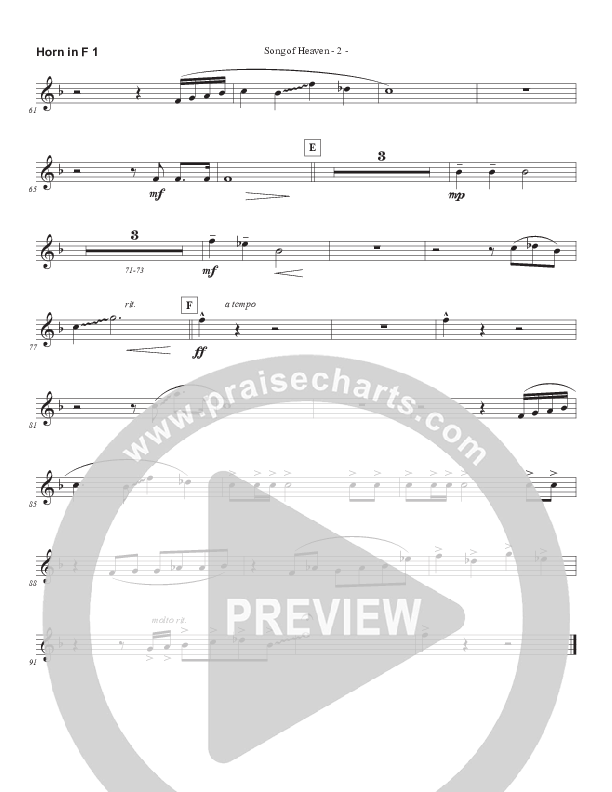 Song Of Heaven (Choral Anthem SATB) French Horn 1 (Brad Henderson)