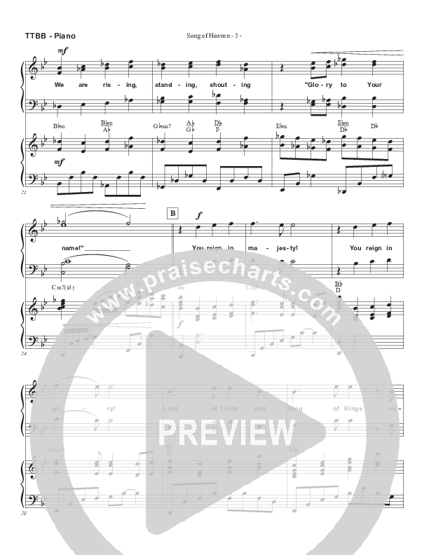 Song Of Heaven (Choral Anthem SATB) Piano Sheet (Brad Henderson)