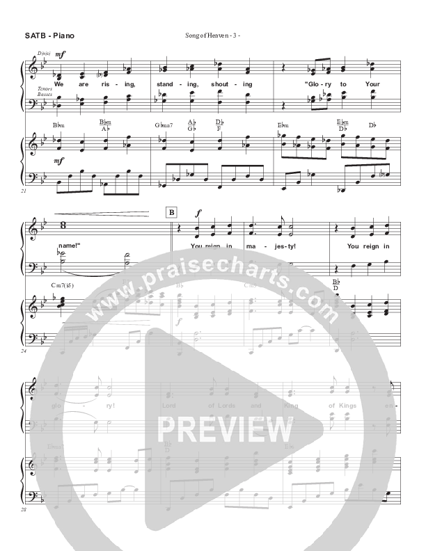 Song Of Heaven (Choral Anthem SATB) SATB/TTBB - Piano (Brad Henderson)