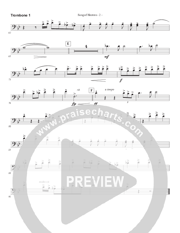 Song Of Heaven (Choral Anthem SATB) Trombone 1 (Brad Henderson)