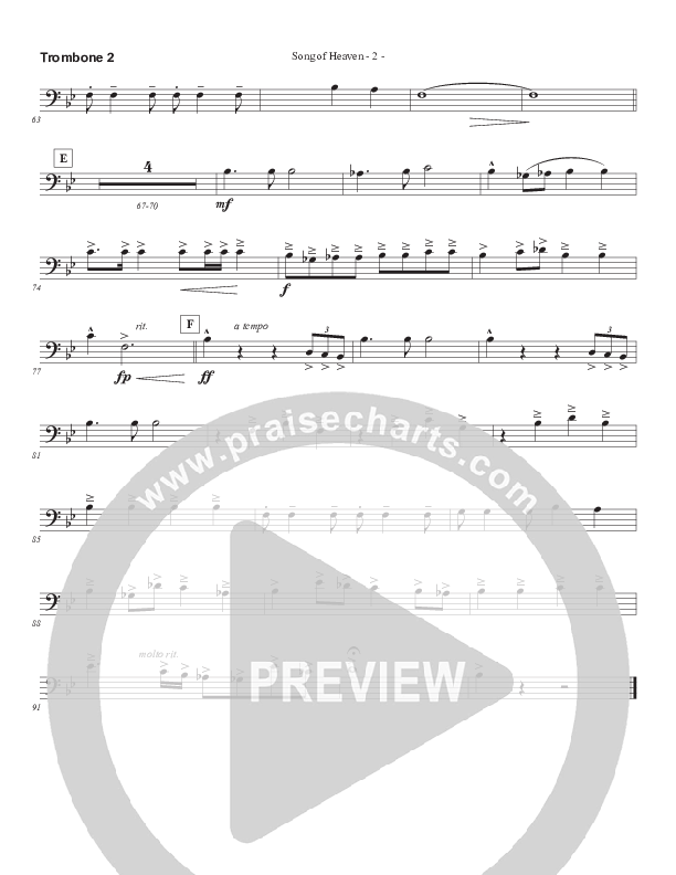 Song Of Heaven (Choral Anthem SATB) Trombone 2 (Brad Henderson)