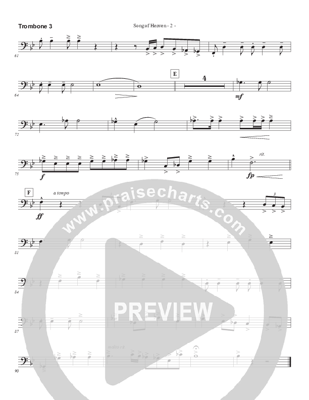 Song Of Heaven (Choral Anthem SATB) Trombone 3 (Brad Henderson)