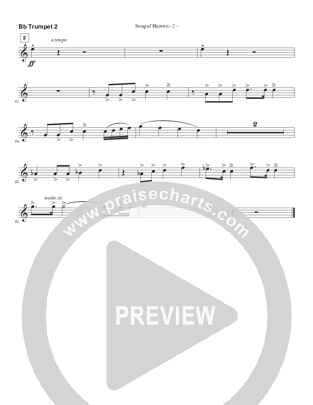 Song Of Heaven (Choral Anthem SATB) Trumpet 2 (Brad Henderson)