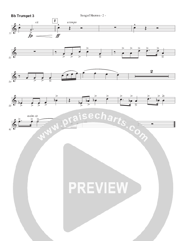 Song Of Heaven (Choral Anthem SATB) Trumpet 3 (Brad Henderson)