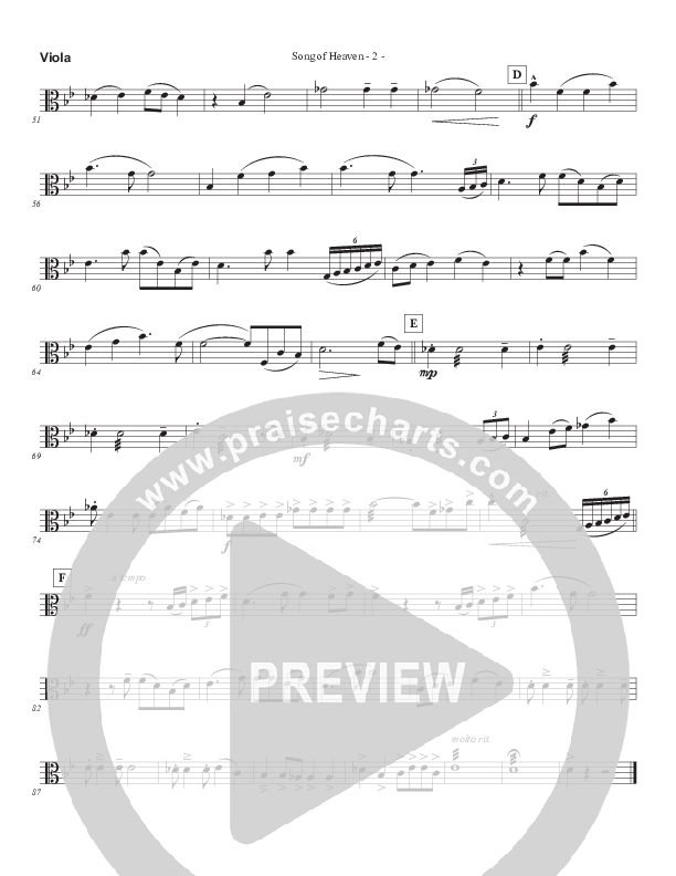 Song Of Heaven (Choral Anthem SATB) Viola (Brad Henderson)