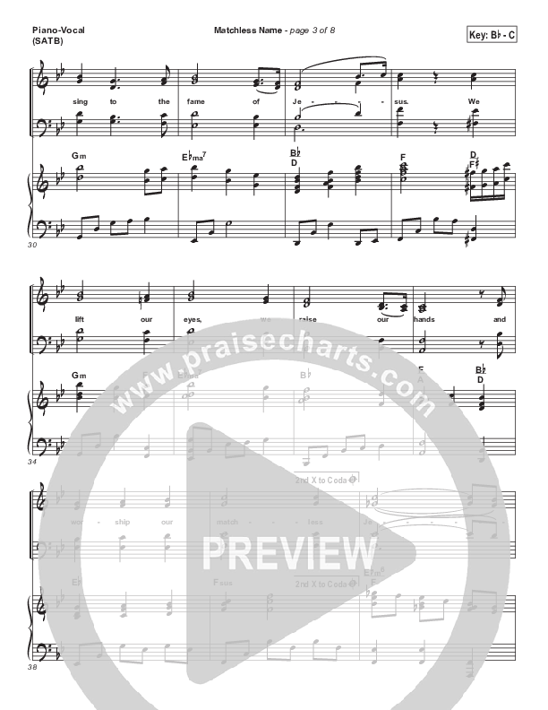 Matchless Name (Choral Anthem SATB) Piano/Choir (SATB) (Brad Henderson)