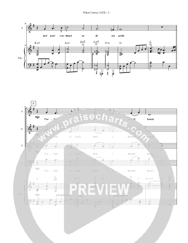 When I Survey The Wondrous Cross (Choral Anthem SATB) Choir Sheet (SATB) (Brad Henderson)