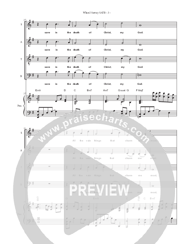 When I Survey The Wondrous Cross (Choral Anthem SATB) Choir Sheet (SATB) (Brad Henderson)
