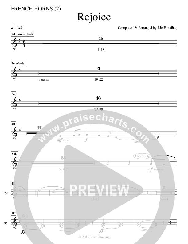 Rejoice French Horn 1/2 (Ric Flauding)