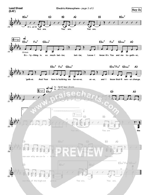 Electric Atmosphere Lead Sheet (SAT) (Planetshakers)