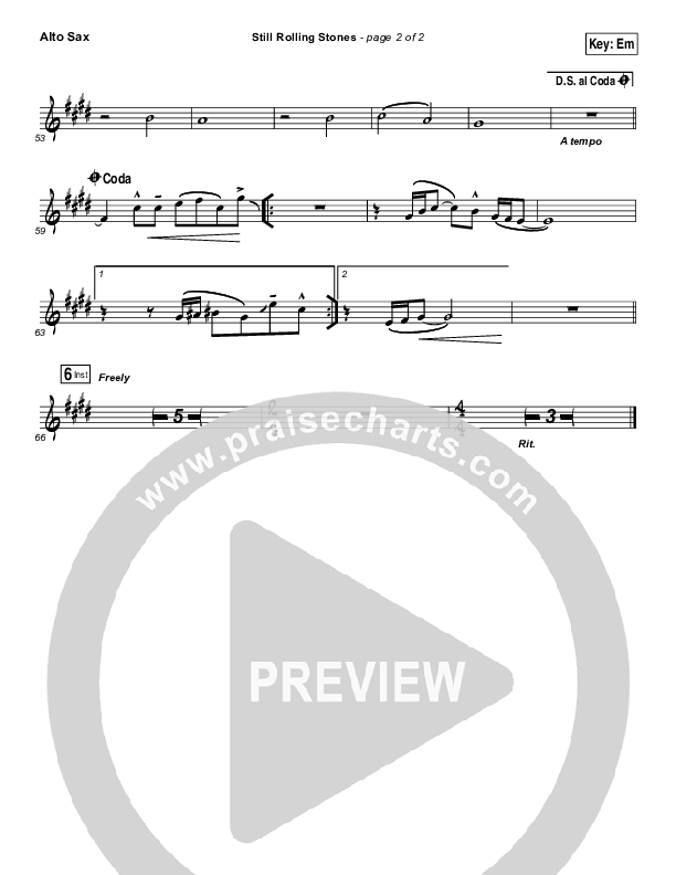 Still Rolling Stones Alto Sax (Lauren Daigle)