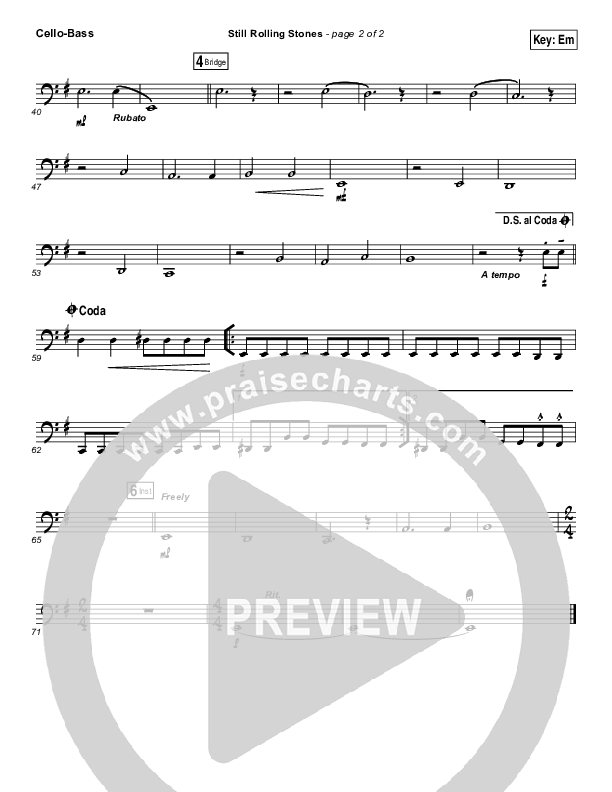 Still Rolling Stones Cello/Bass (Lauren Daigle)