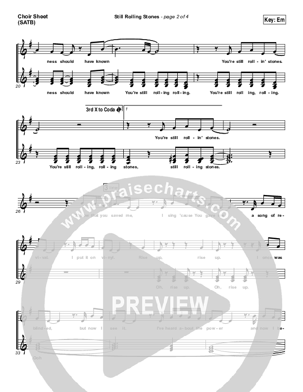 Still Rolling Stones Choir Vocals (SATB) (Lauren Daigle)