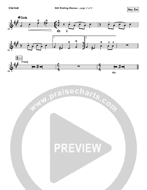 Still Rolling Stones Clarinet (Lauren Daigle)