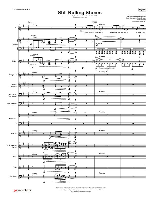 Still Rolling Stones Conductor's Score (Lauren Daigle)