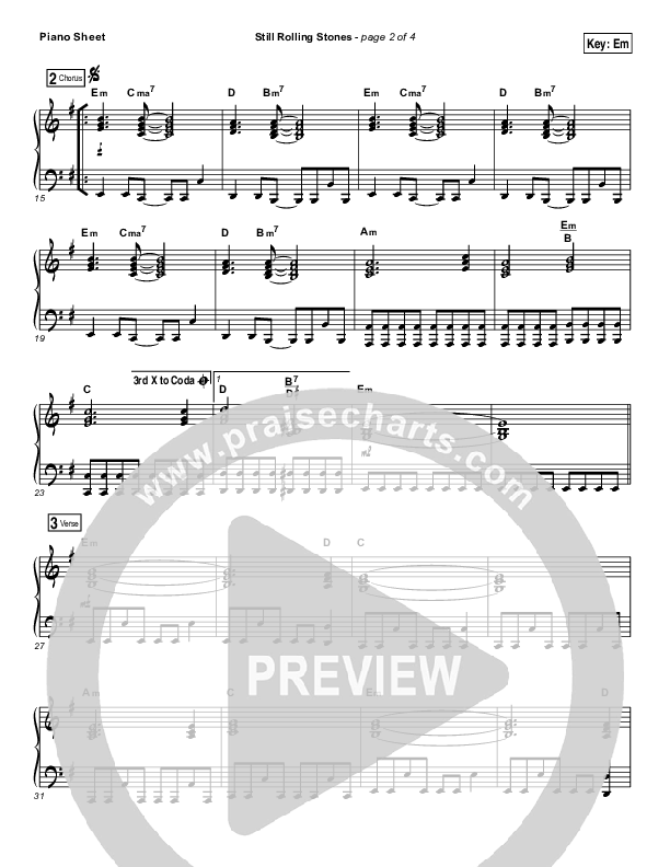 Still Rolling Stones Piano Sheet (Lauren Daigle)