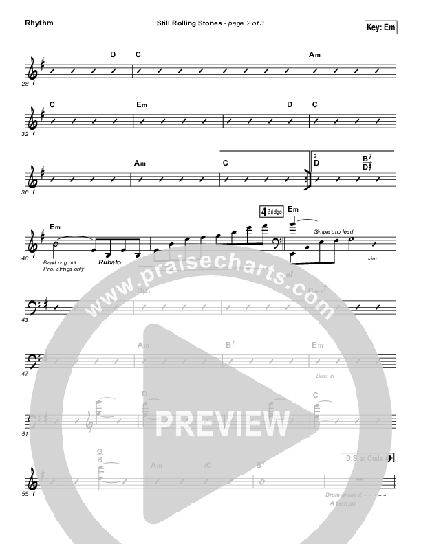 Still Rolling Stones Rhythm Chart (Lauren Daigle)