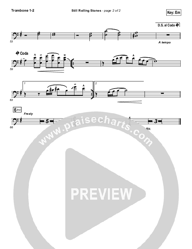 Still Rolling Stones Trombone 1/2 (Lauren Daigle)