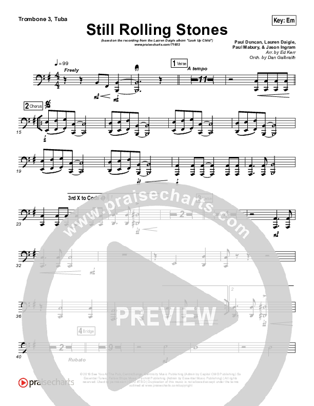 Still Rolling Stones Trombone 3/Tuba (Lauren Daigle)