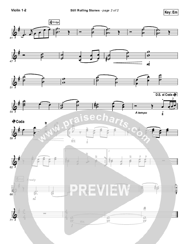 Still Rolling Stones Violin 1/2 (Lauren Daigle)