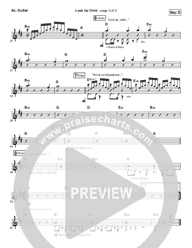 Look Up Child Acoustic Guitar (Lauren Daigle)