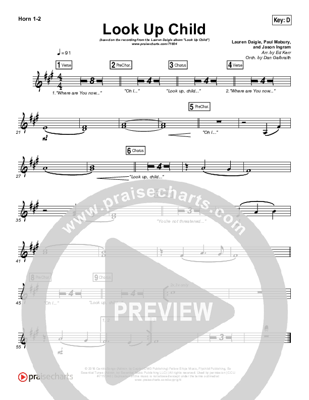 Look Up Child Brass Pack (Lauren Daigle)