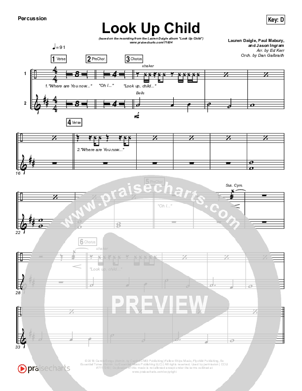 Look Up Child Percussion (Lauren Daigle)