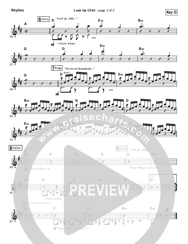 Look Up Child Rhythm Chart (Lauren Daigle)