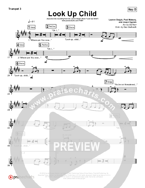 Look Up Child Brass Pack (Lauren Daigle)