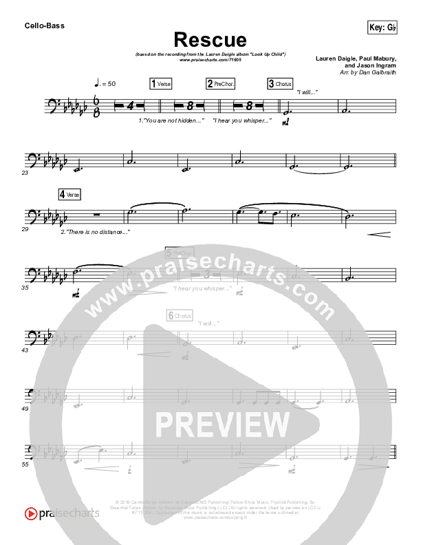 Rescue Cello/Bass (Lauren Daigle)