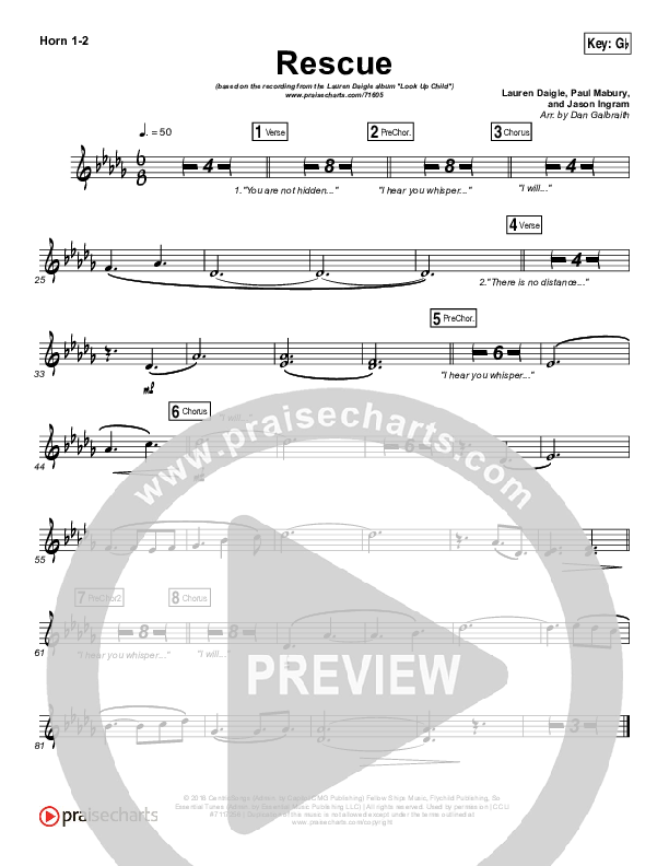 Rescue French Horn 1/2 (Lauren Daigle)