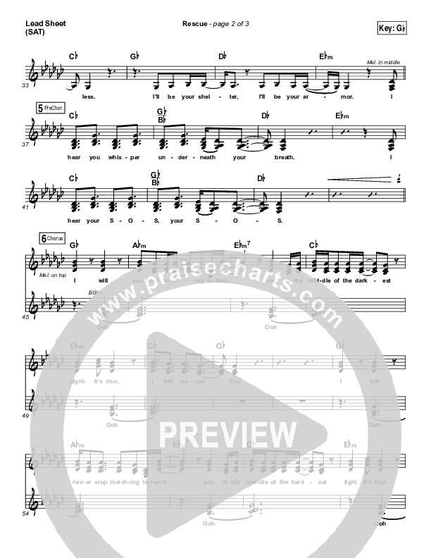 Rescue Lead Sheet (SAT) (Lauren Daigle)