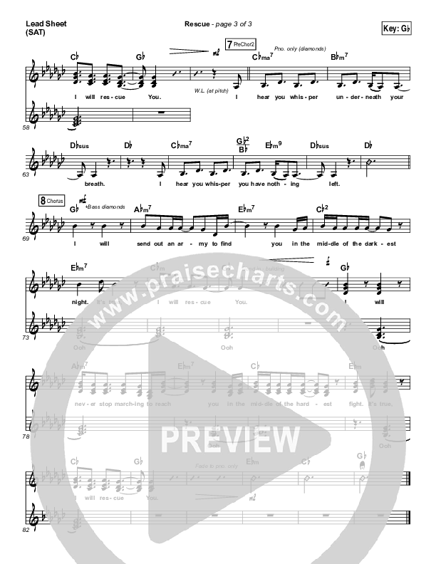 Rescue Lead Sheet (SAT) (Lauren Daigle)