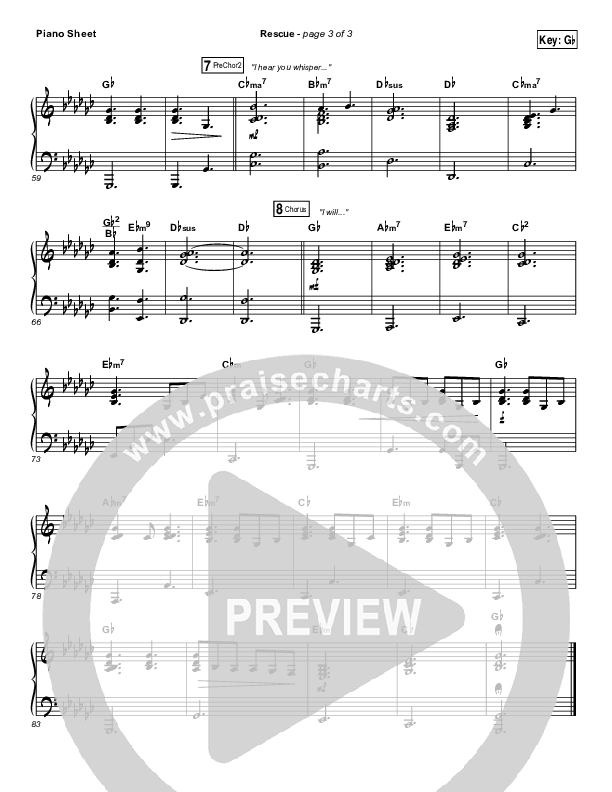 Rescue Piano Sheet (Lauren Daigle)