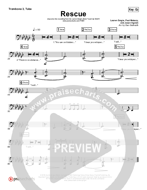 Rescue Trombone 3/Tuba (Lauren Daigle)