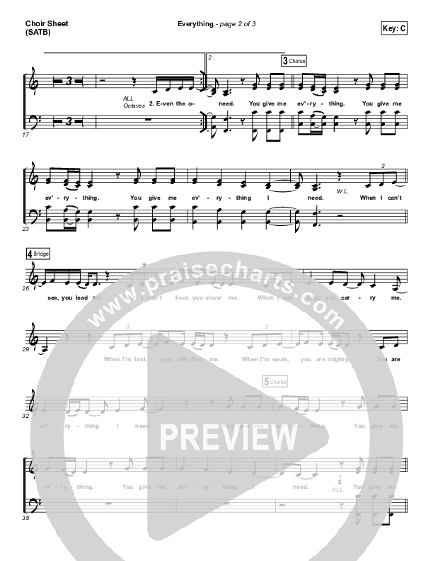 Everything Choir Sheet (SATB) (Lauren Daigle)