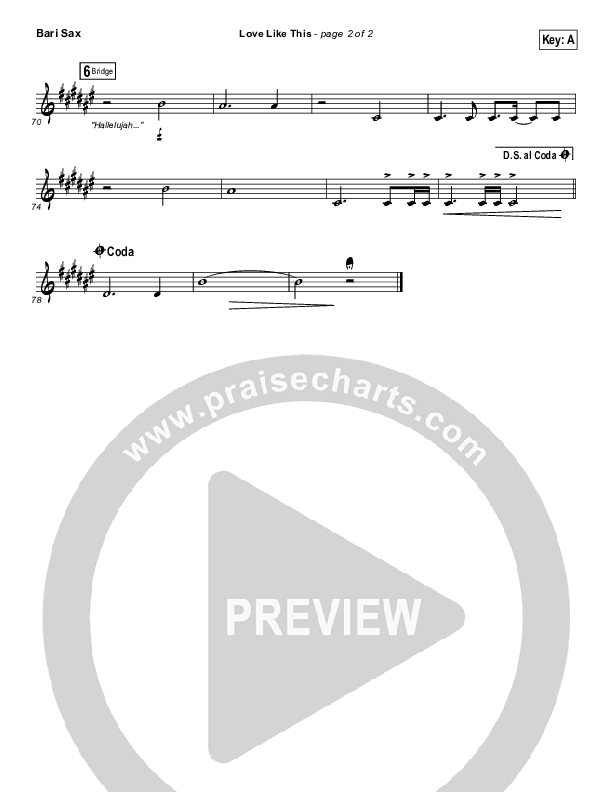 Love Like This Bari Sax (Lauren Daigle)
