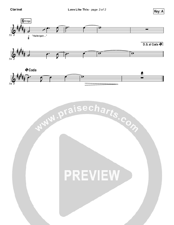 Love Like This Clarinet (Lauren Daigle)